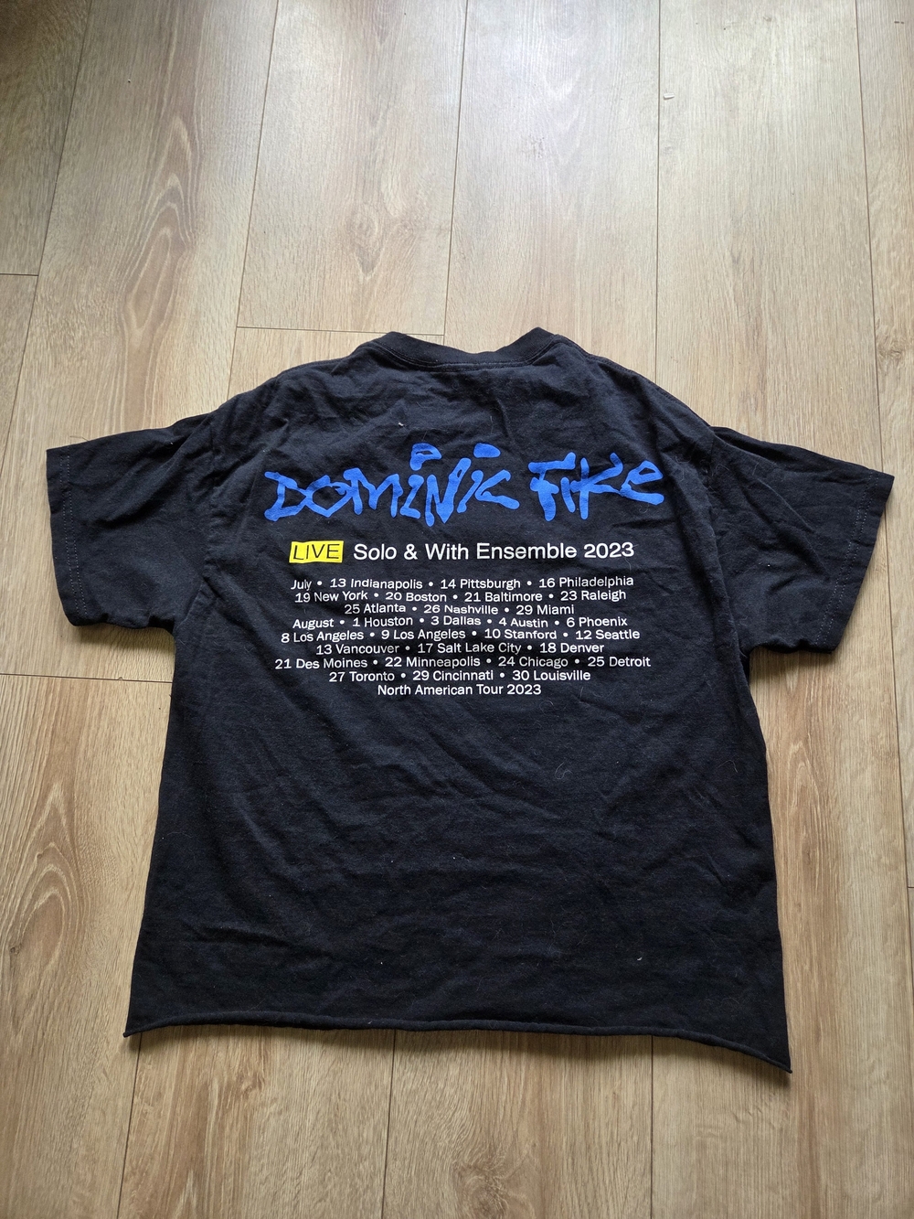 Dominic Fike Tee with Blue Portrait and Yellow Label - Picture 2 of 3